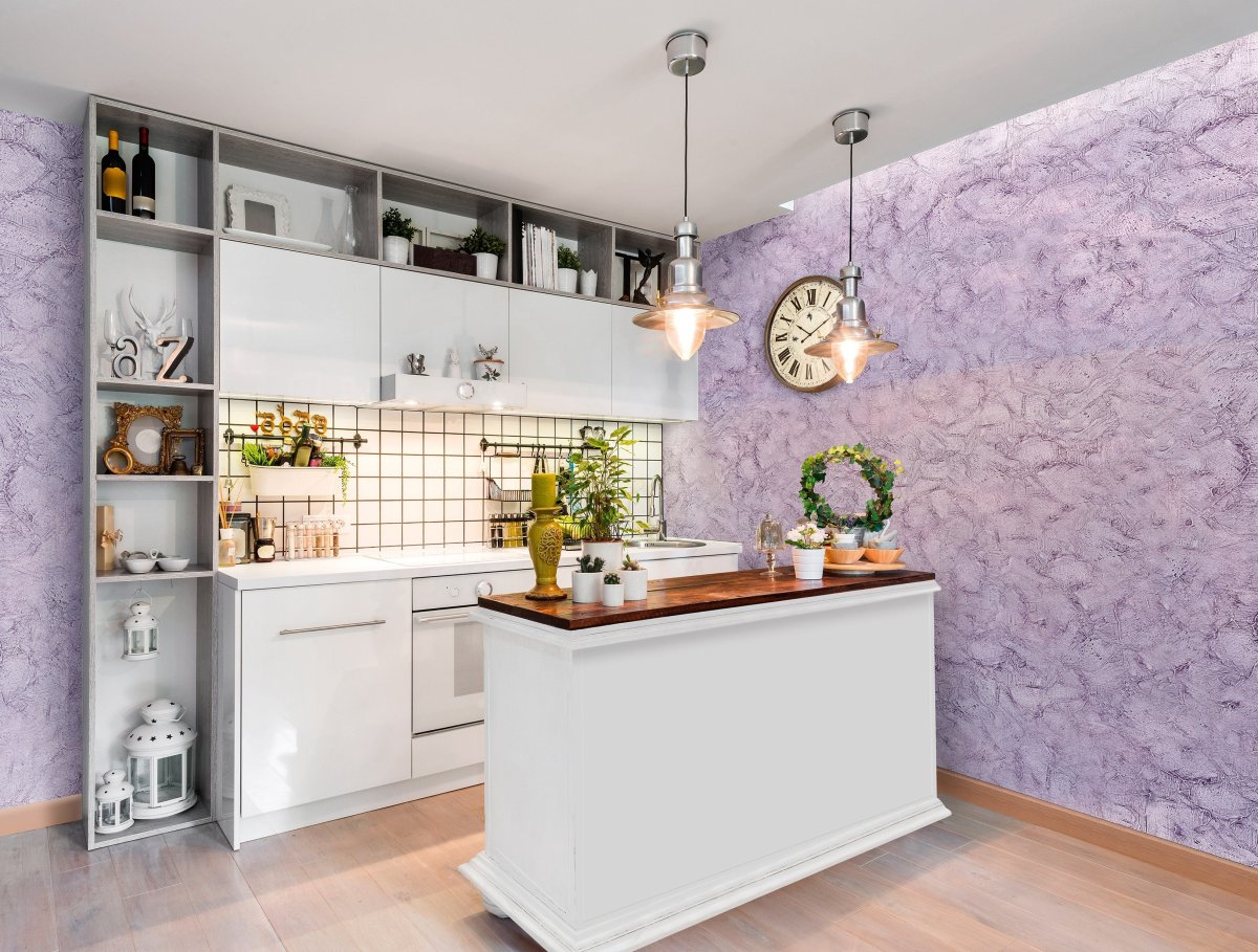 Декоративная штукатурка в интерьере кухни