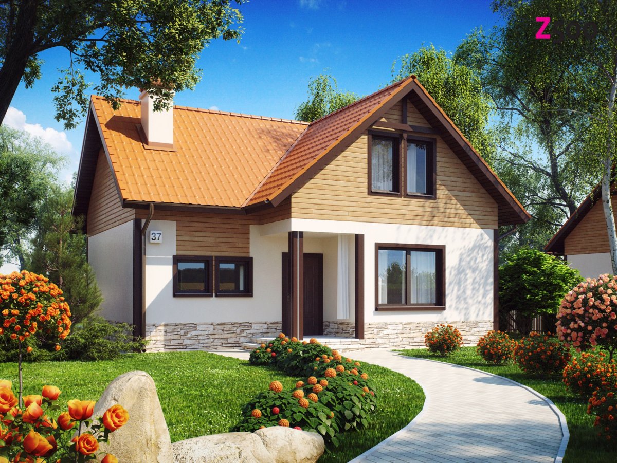 Дачный домик с мансардой