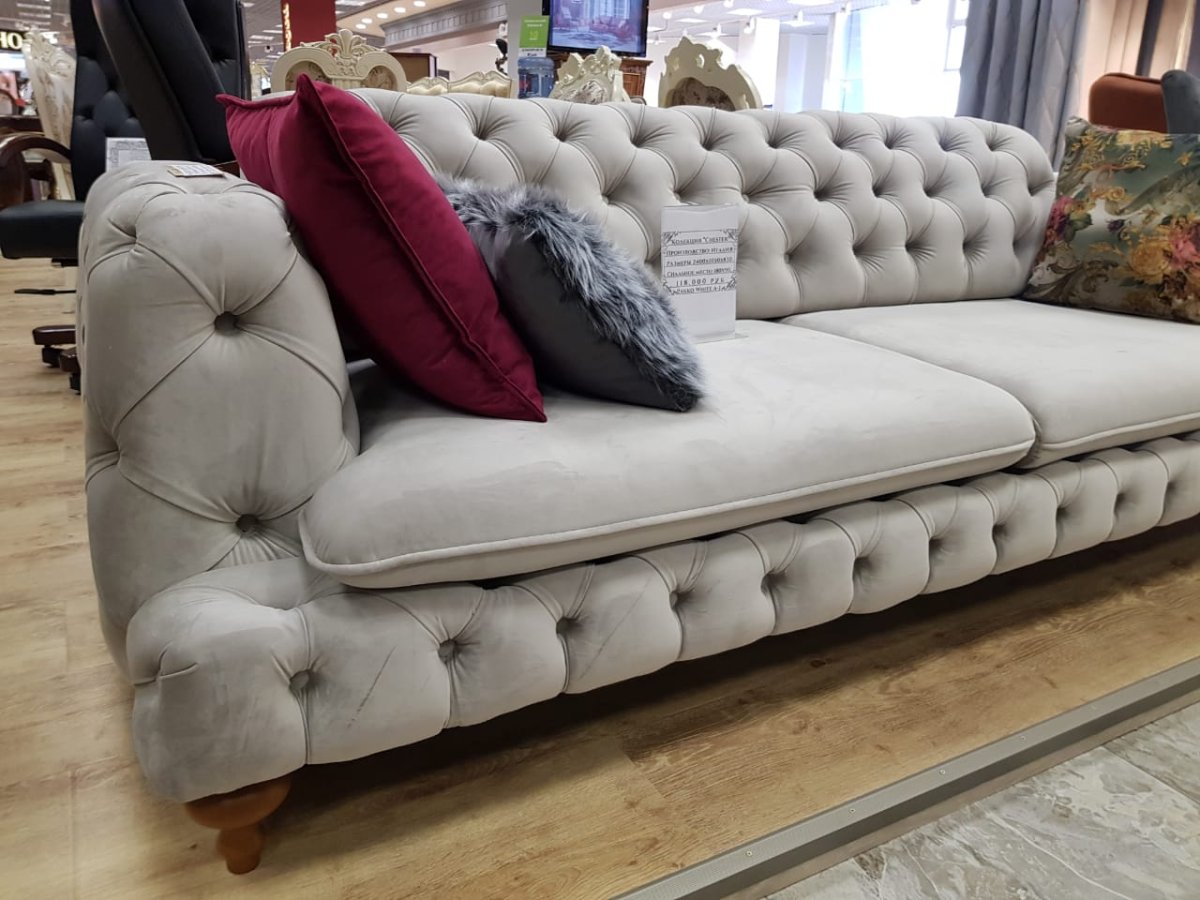 Диван с каретной стяжкой раскладной