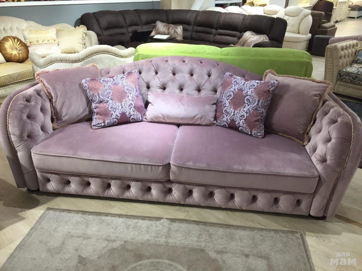 Диван каретная стяжка Soprano Lazur