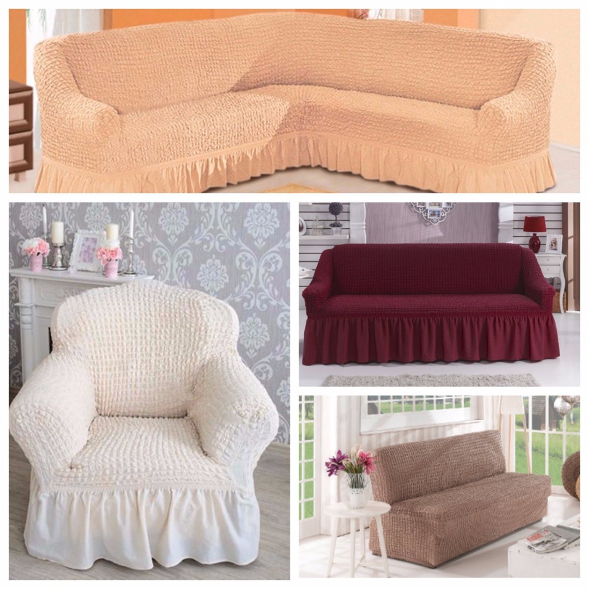 Накидки на угловые диваны с полкой в углу