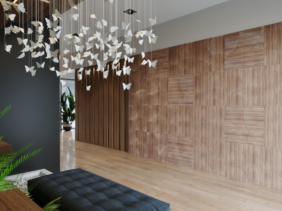 Мозаика в прихожей на стене