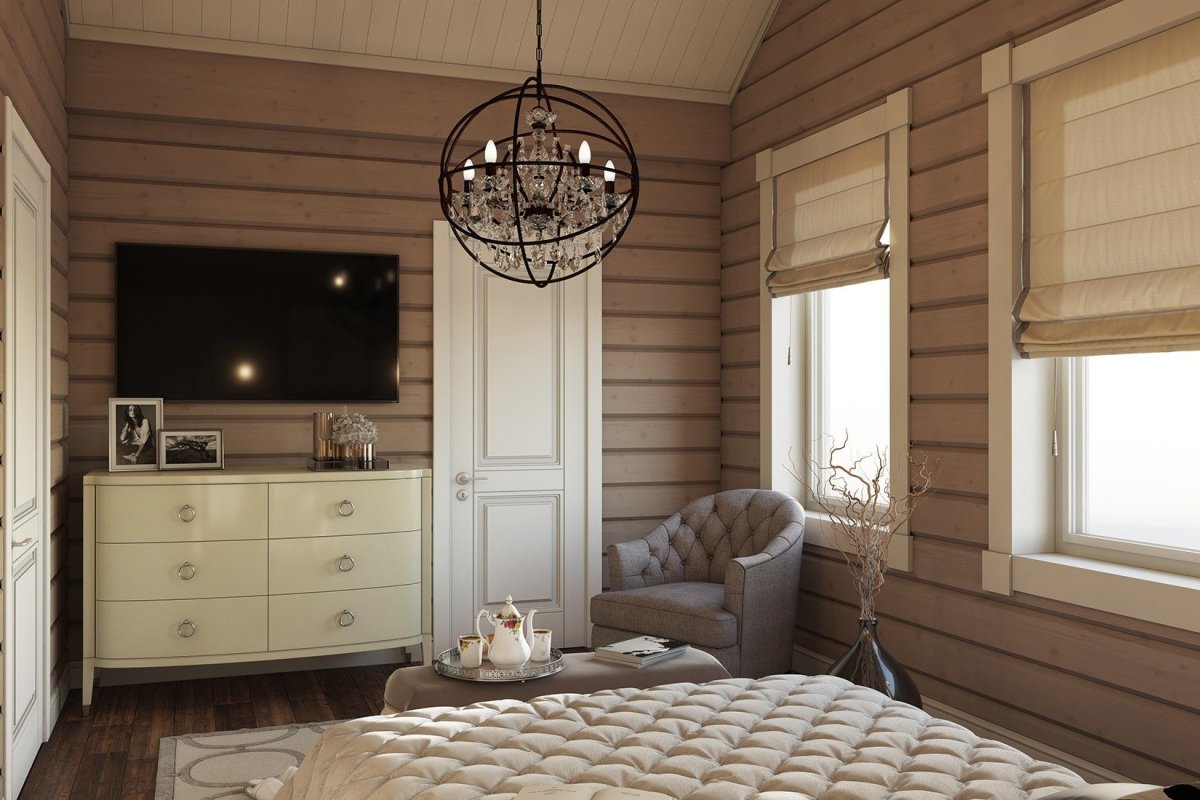 Интерьеры домов из клееного бруса в стиле Прованс