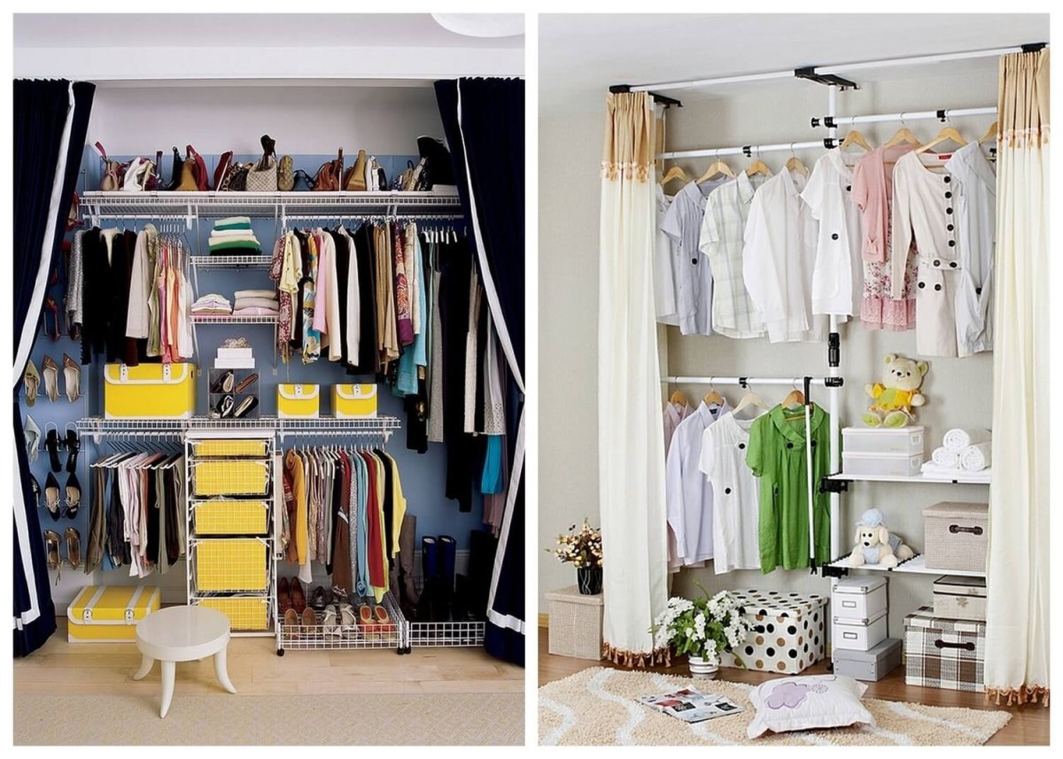 Шторы вместо дверей шкафа