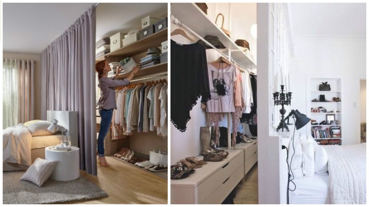 Гардероб за ширмой