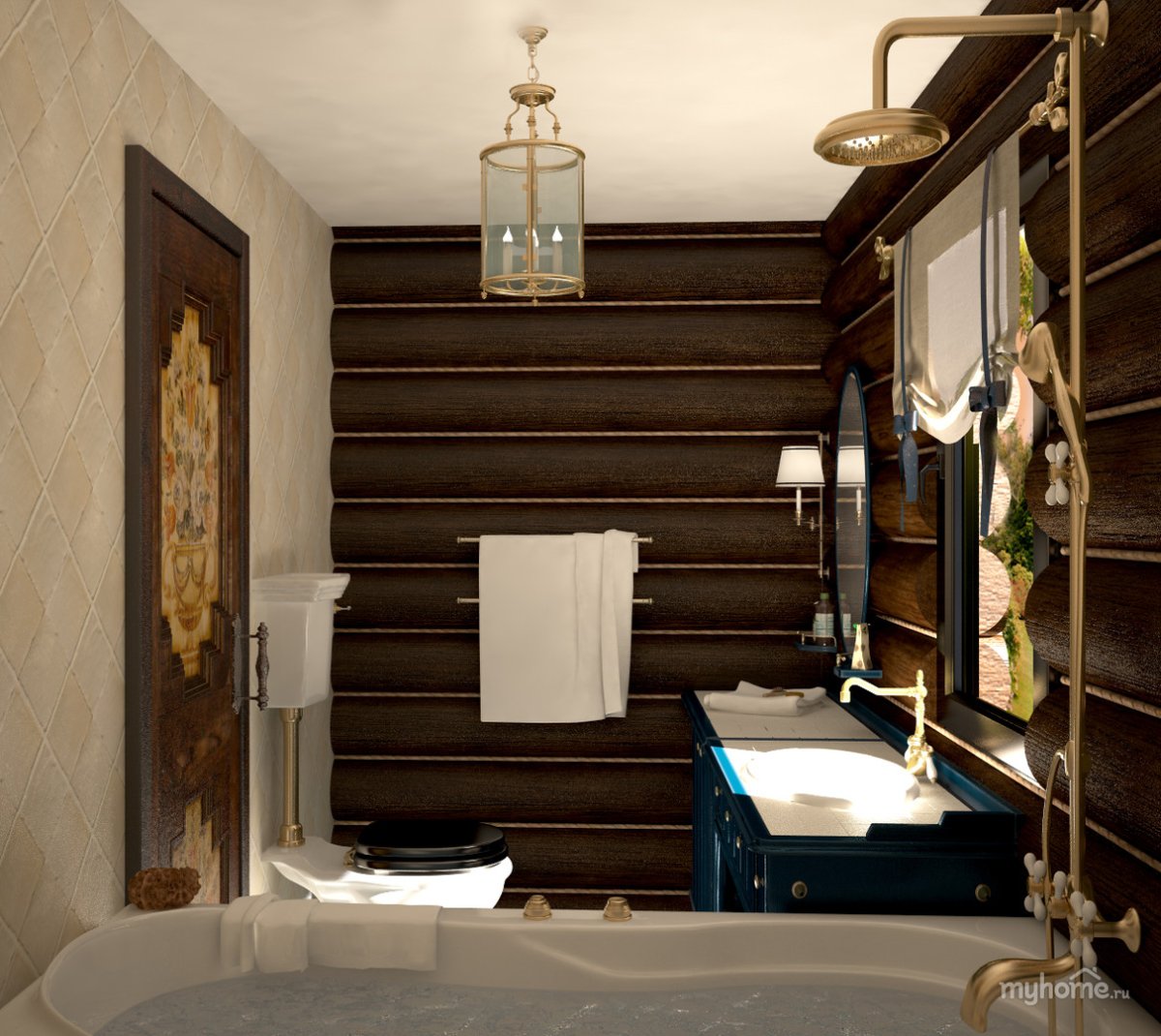 Интерьер туалета в частном доме