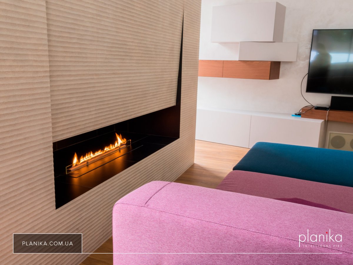 Биокамин - встроенная горелка в мебель inox 600мм