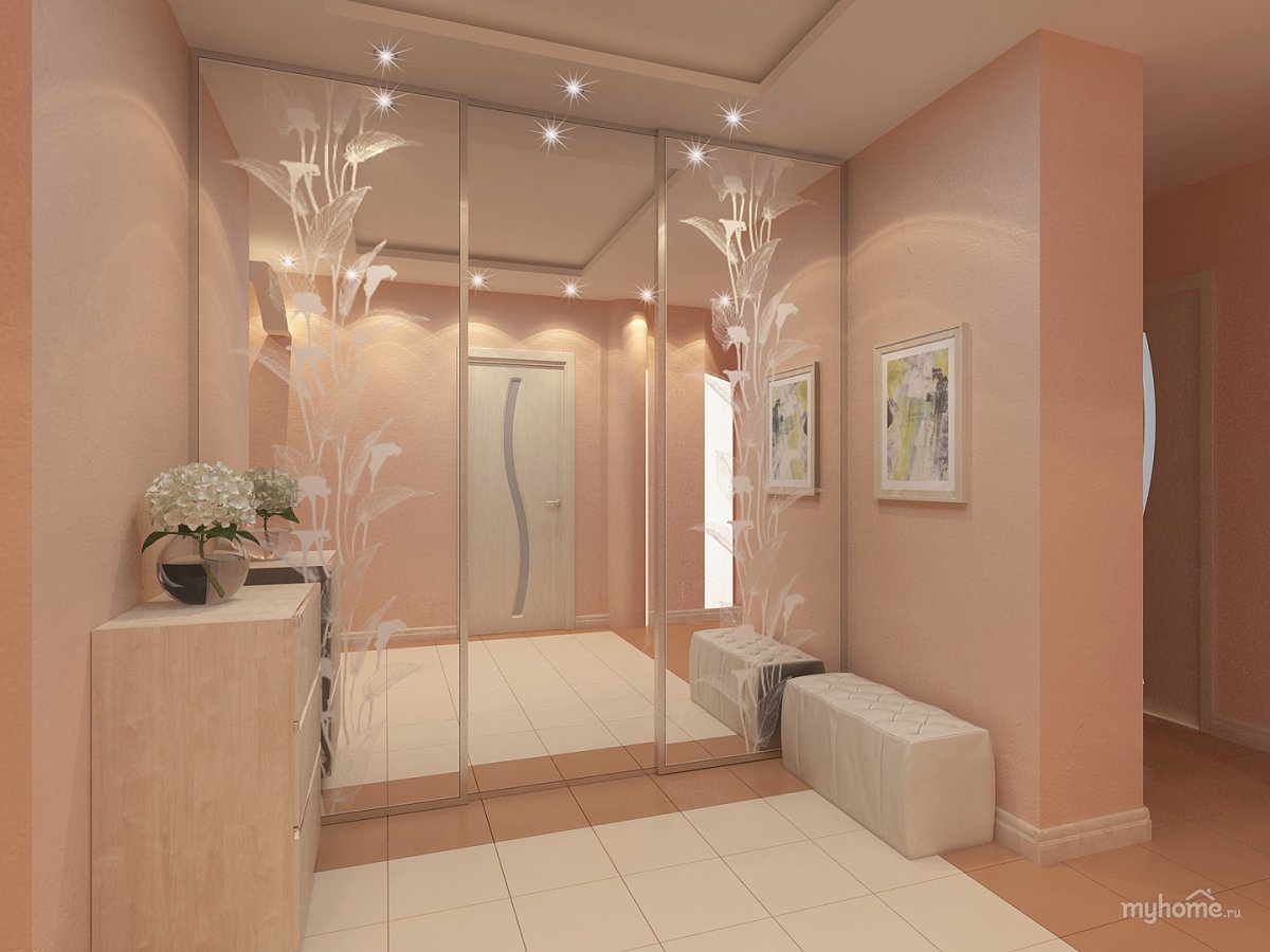 Коридор персикового цвета