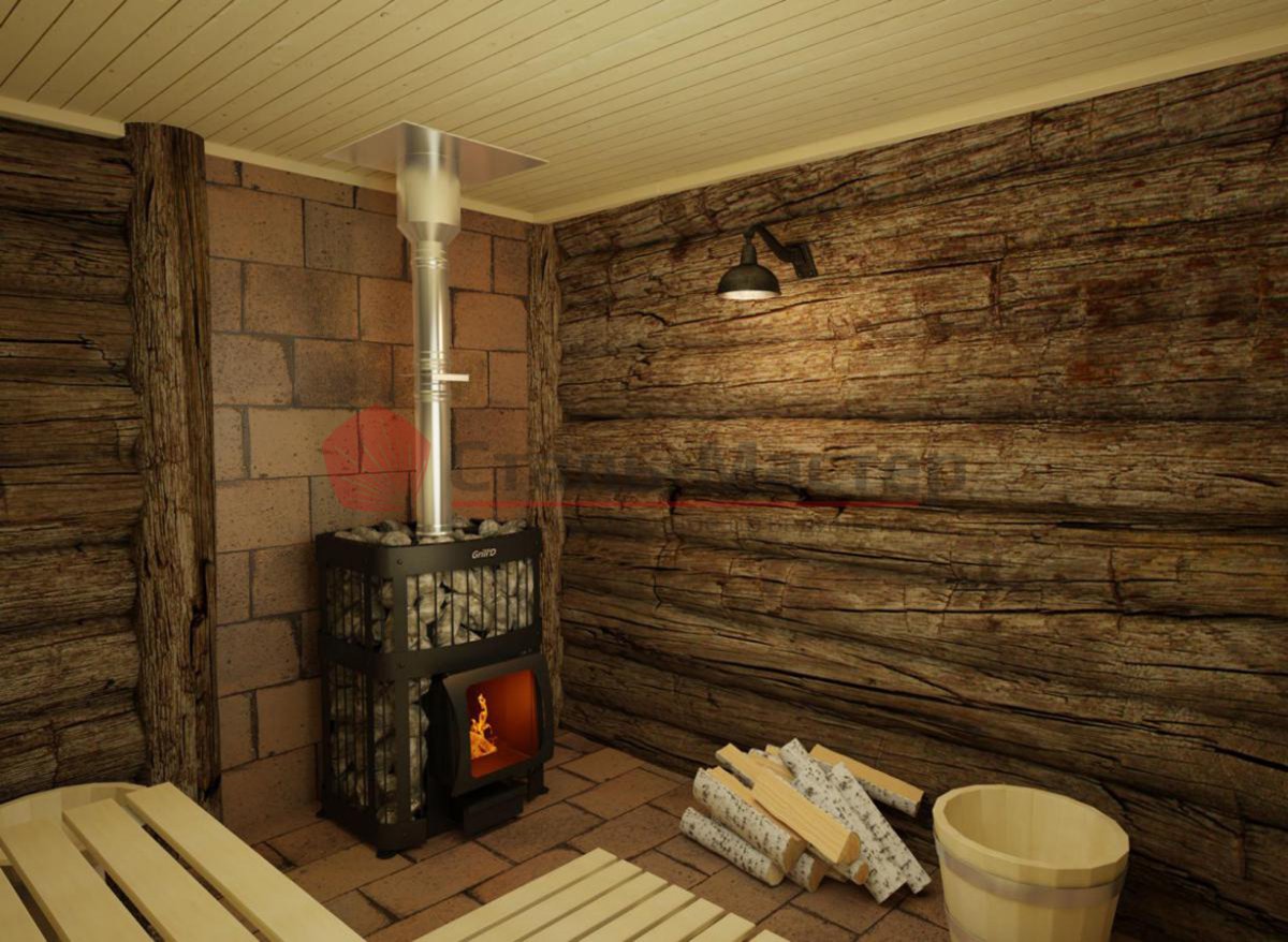 Отделка банной перегородки