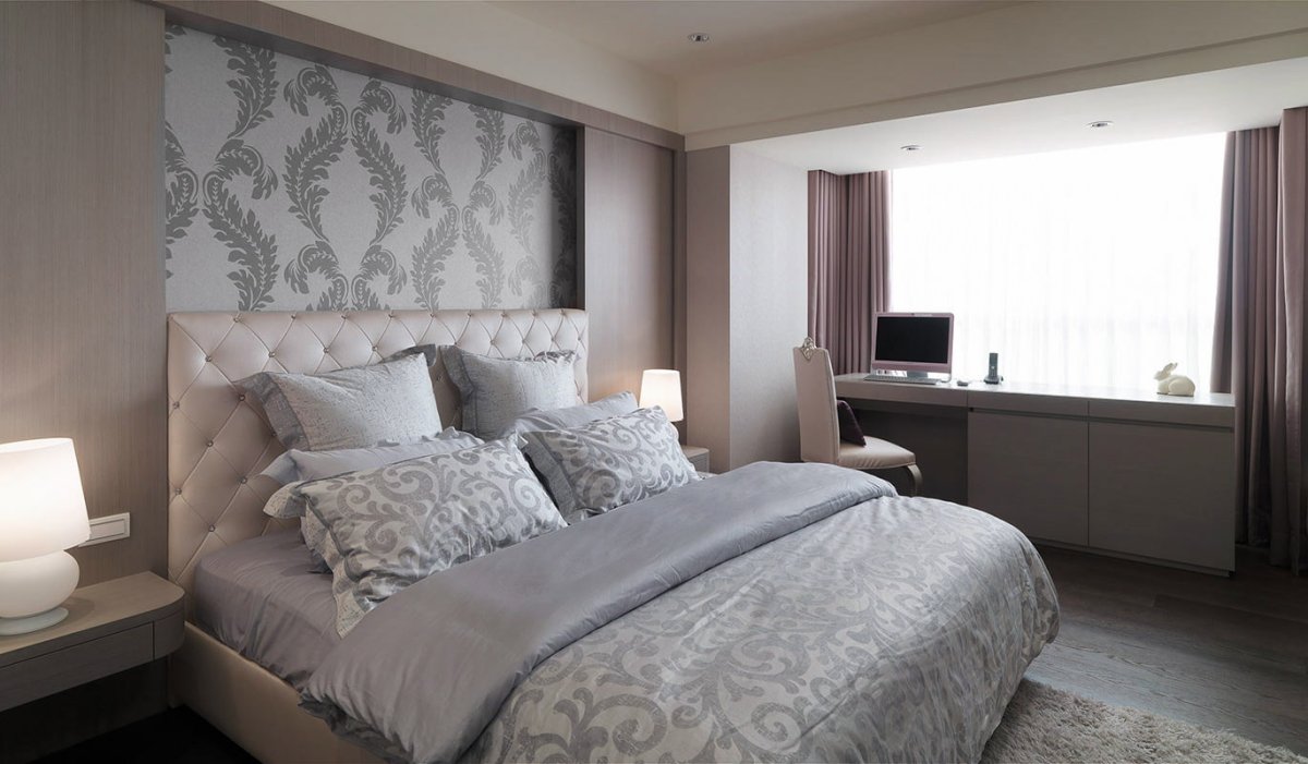 Спальня в сером цвете