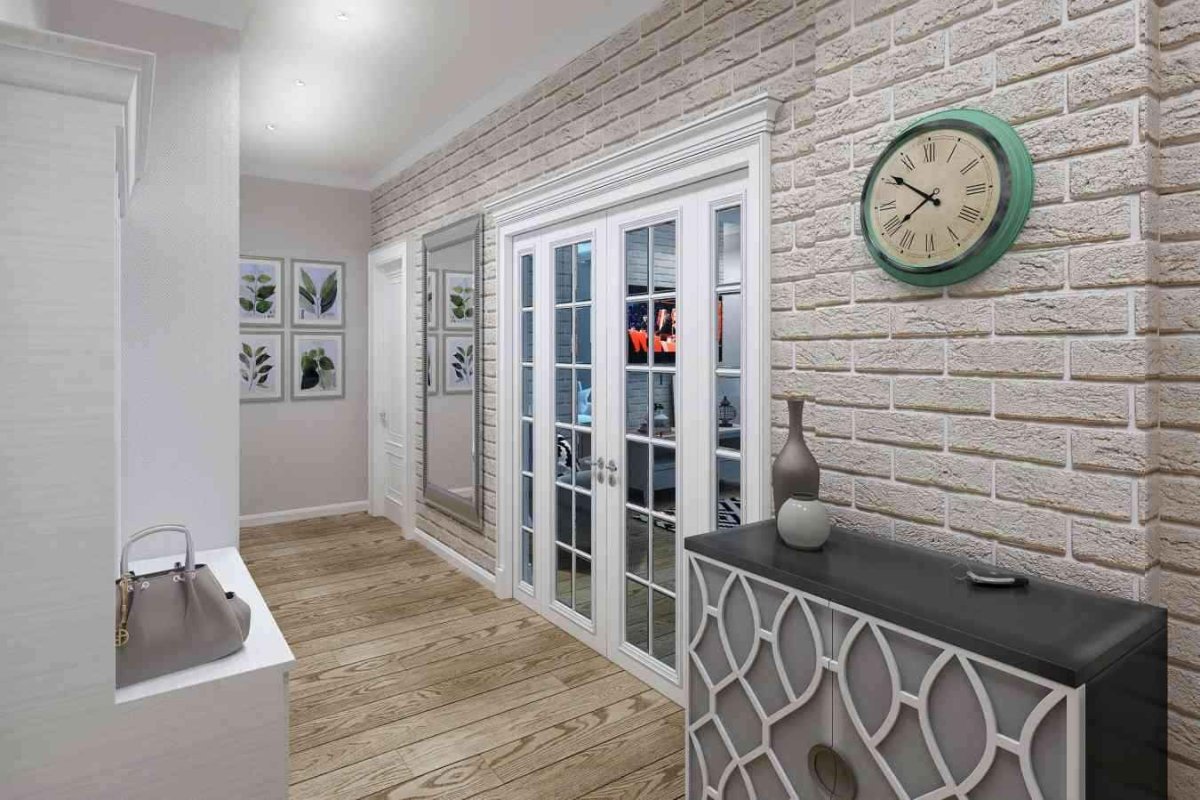 Обои кирпичики для прихожей