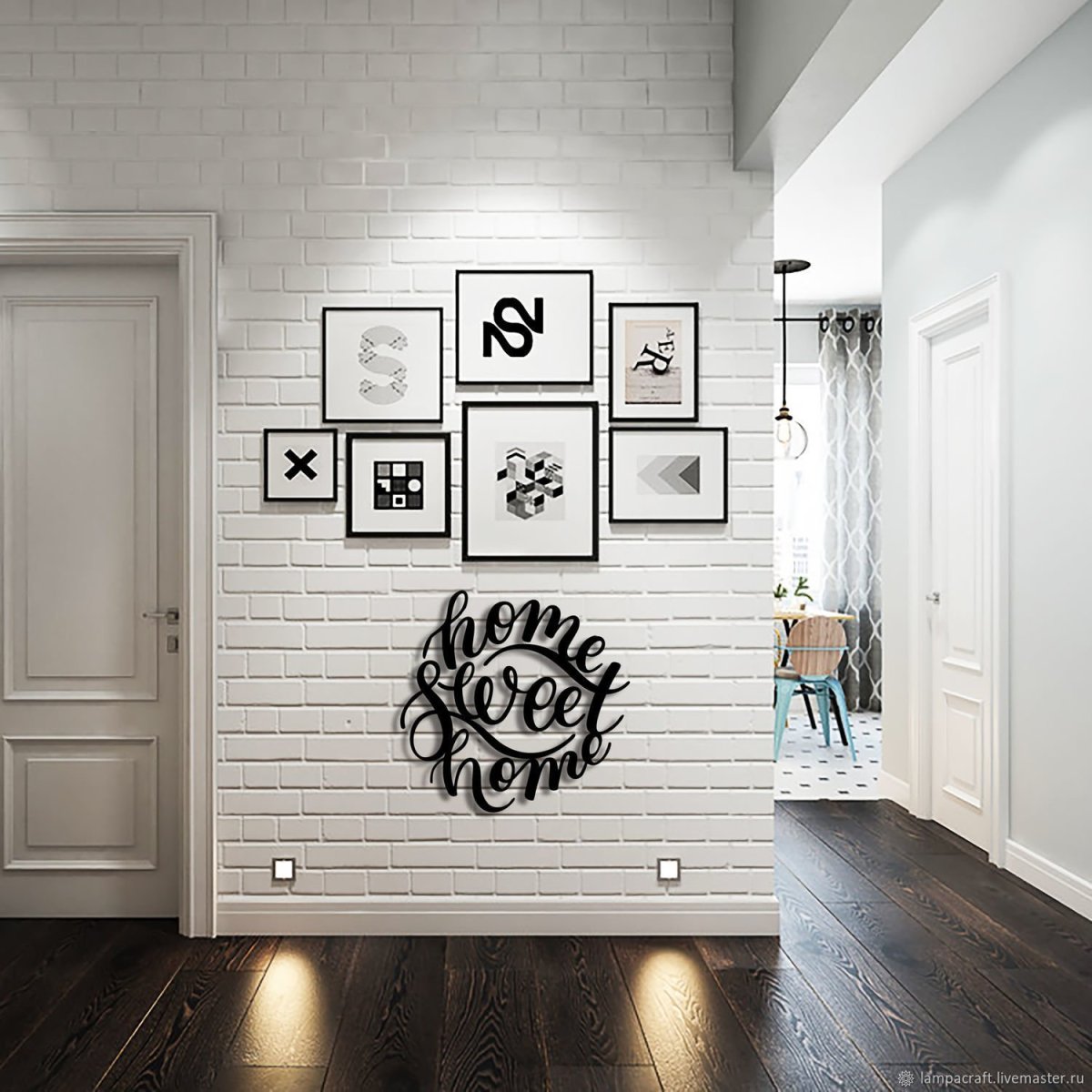 Декоративный кирпич в интерьере коридора