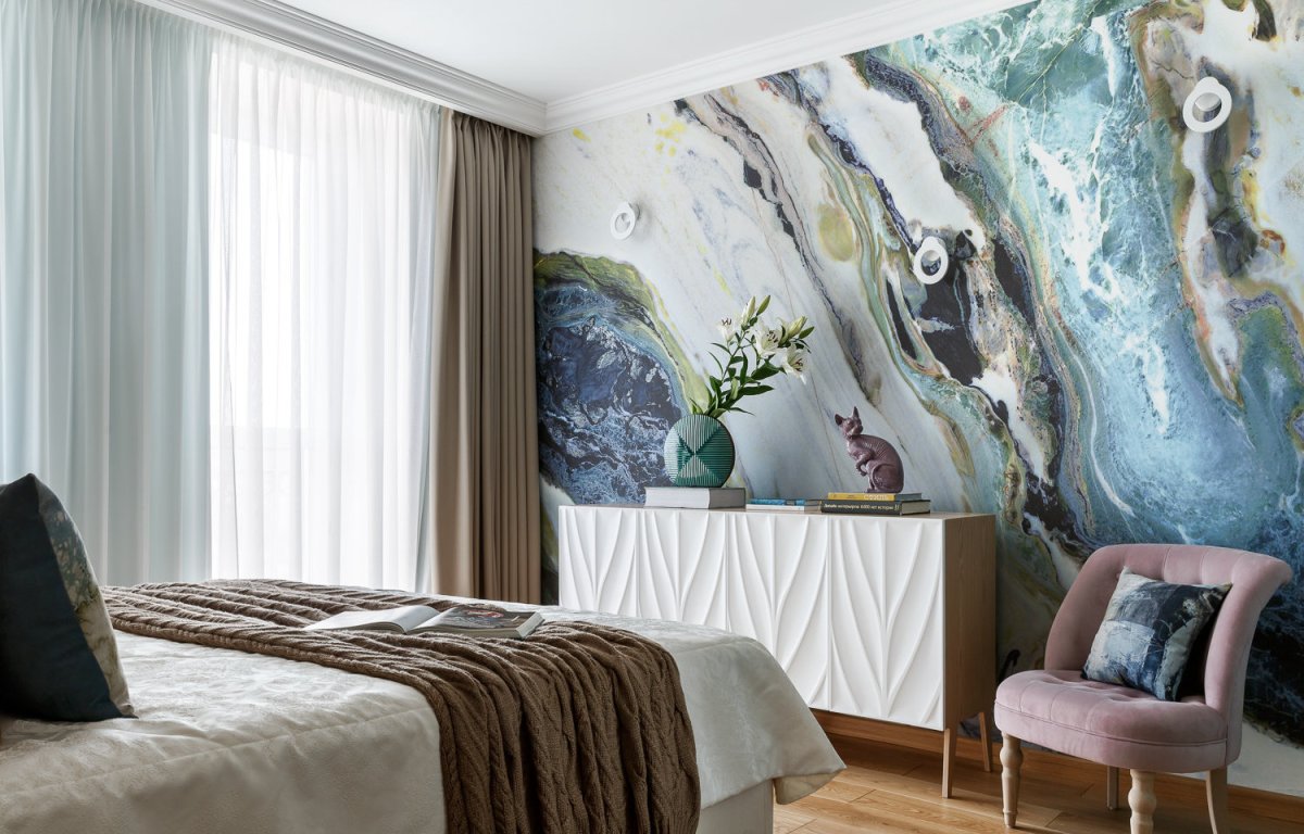 Акцентная стена в спальне