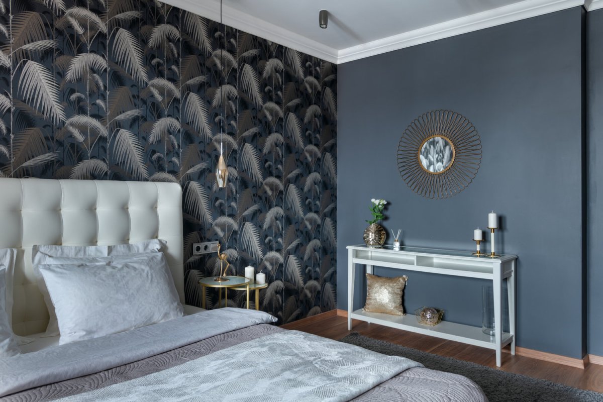 Акцентная стена в спальне