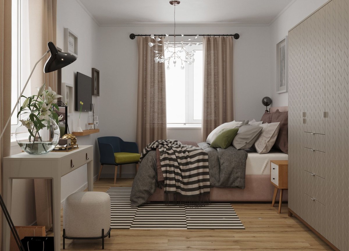 Дизайн спальни-гостиной 16 кв.м икеа