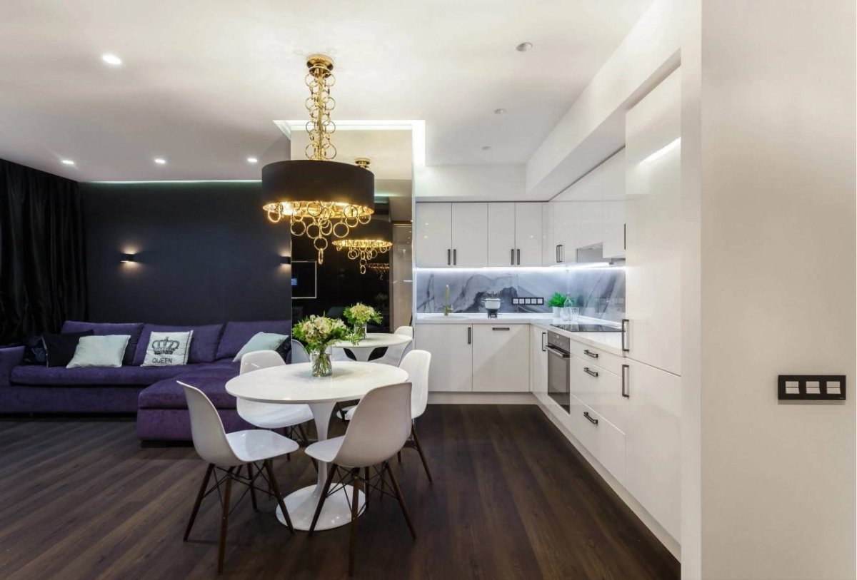 Потолок кухня гостиная