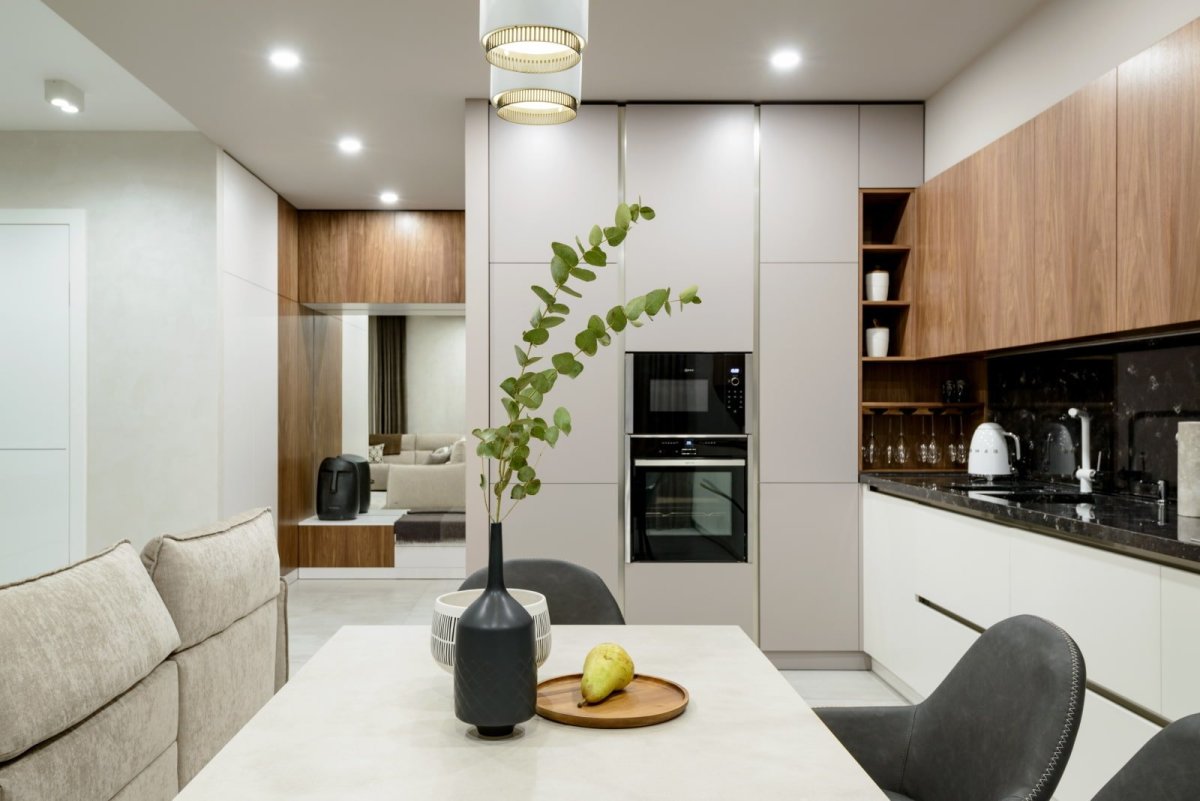 Освещение в кухне-гостиной