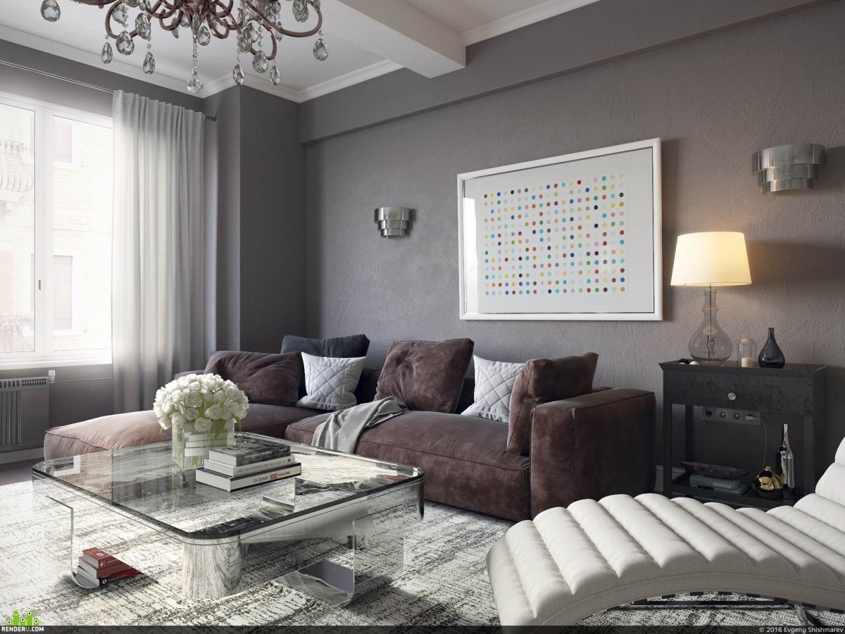 Шикарный интерьер в серых тонах