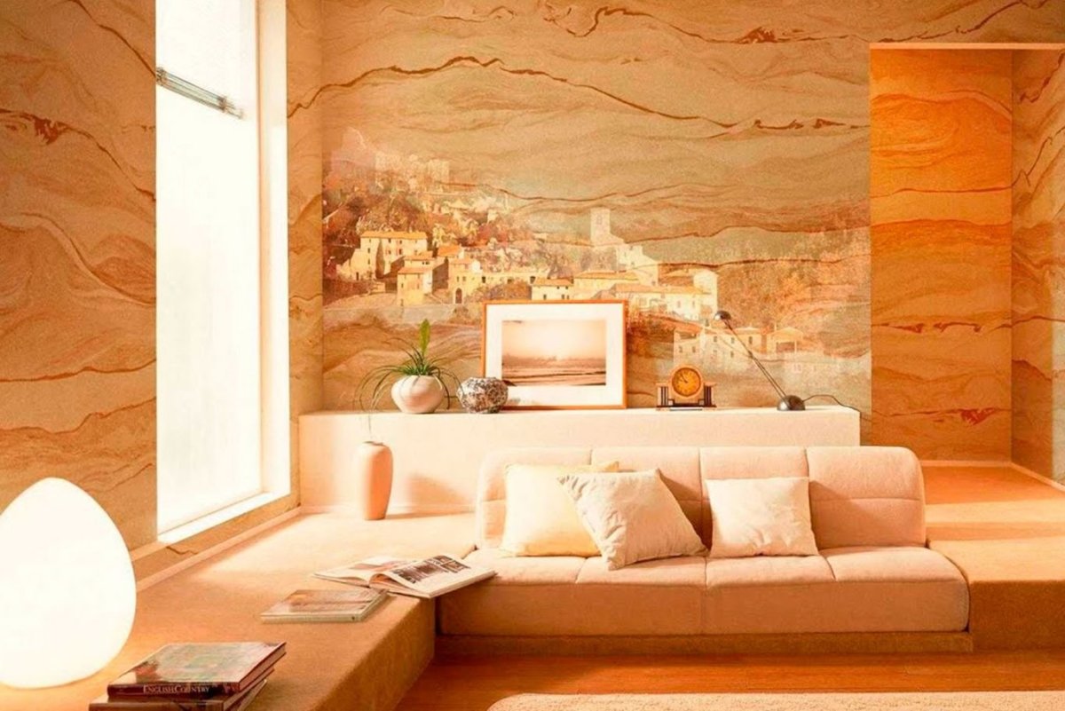 Гибкий камень в спальне