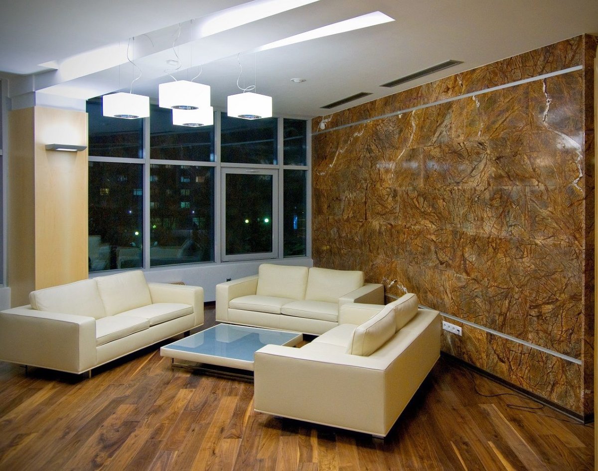 Отделка камина гибким камнем