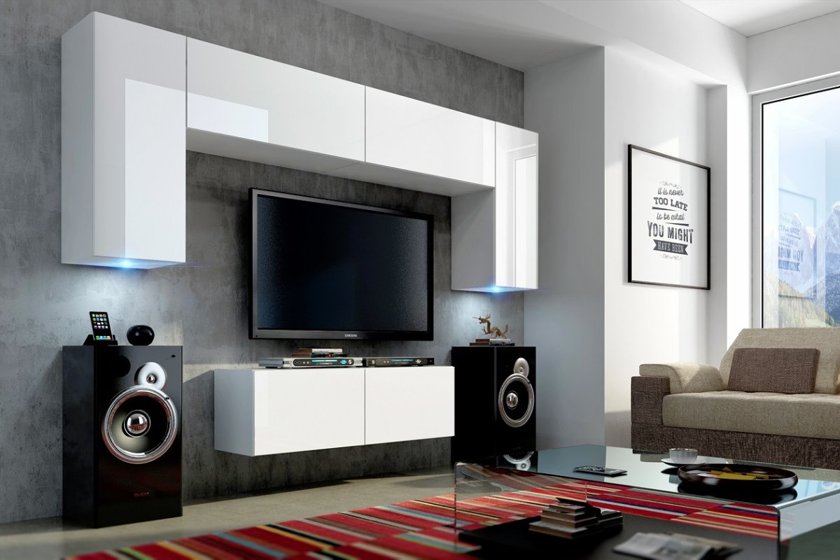 Стенка Купертино Нью 2 белая