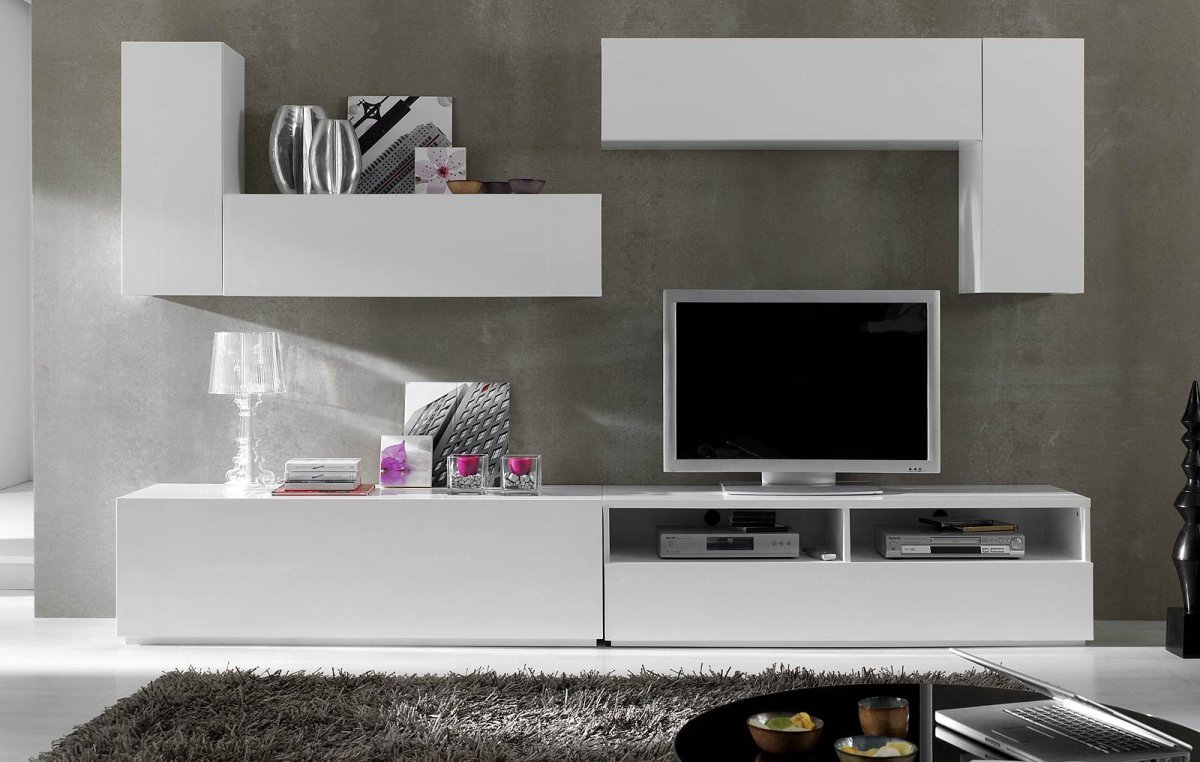 Стенка Shift Black/White глянец