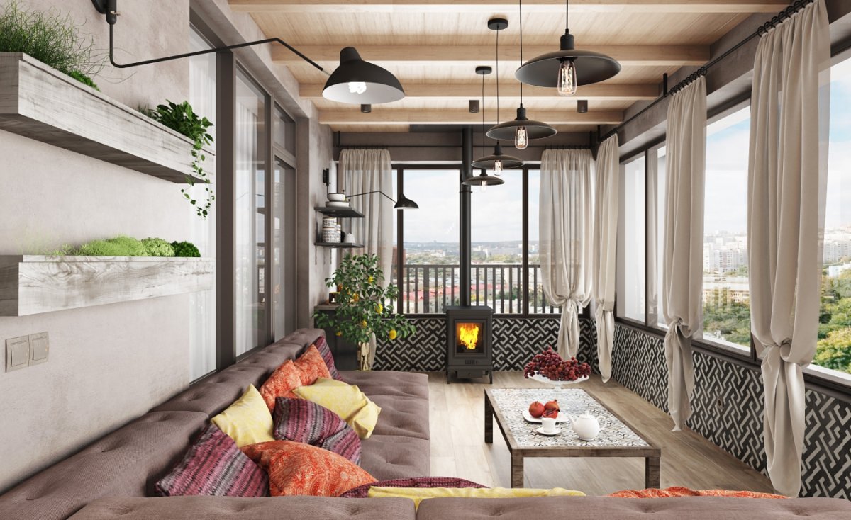 Веранда в стиле лофт