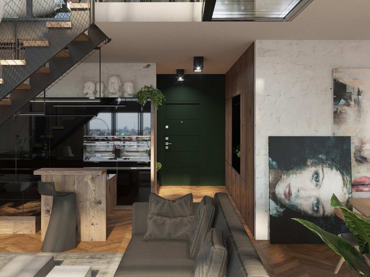 Визуализация двухуровневой квартиры