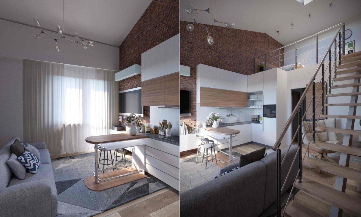 Нестандартная планировка двухуровневой квартиры