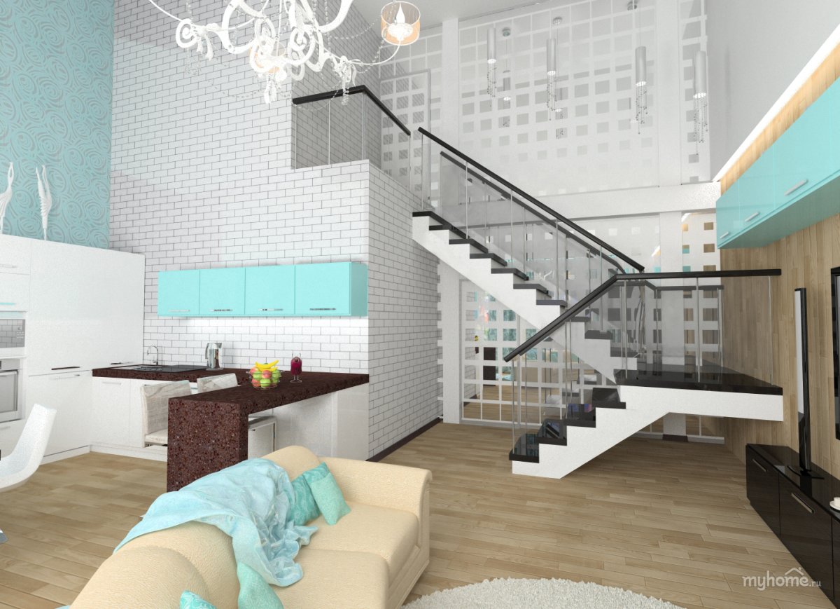 Современная двухэтажная квартира