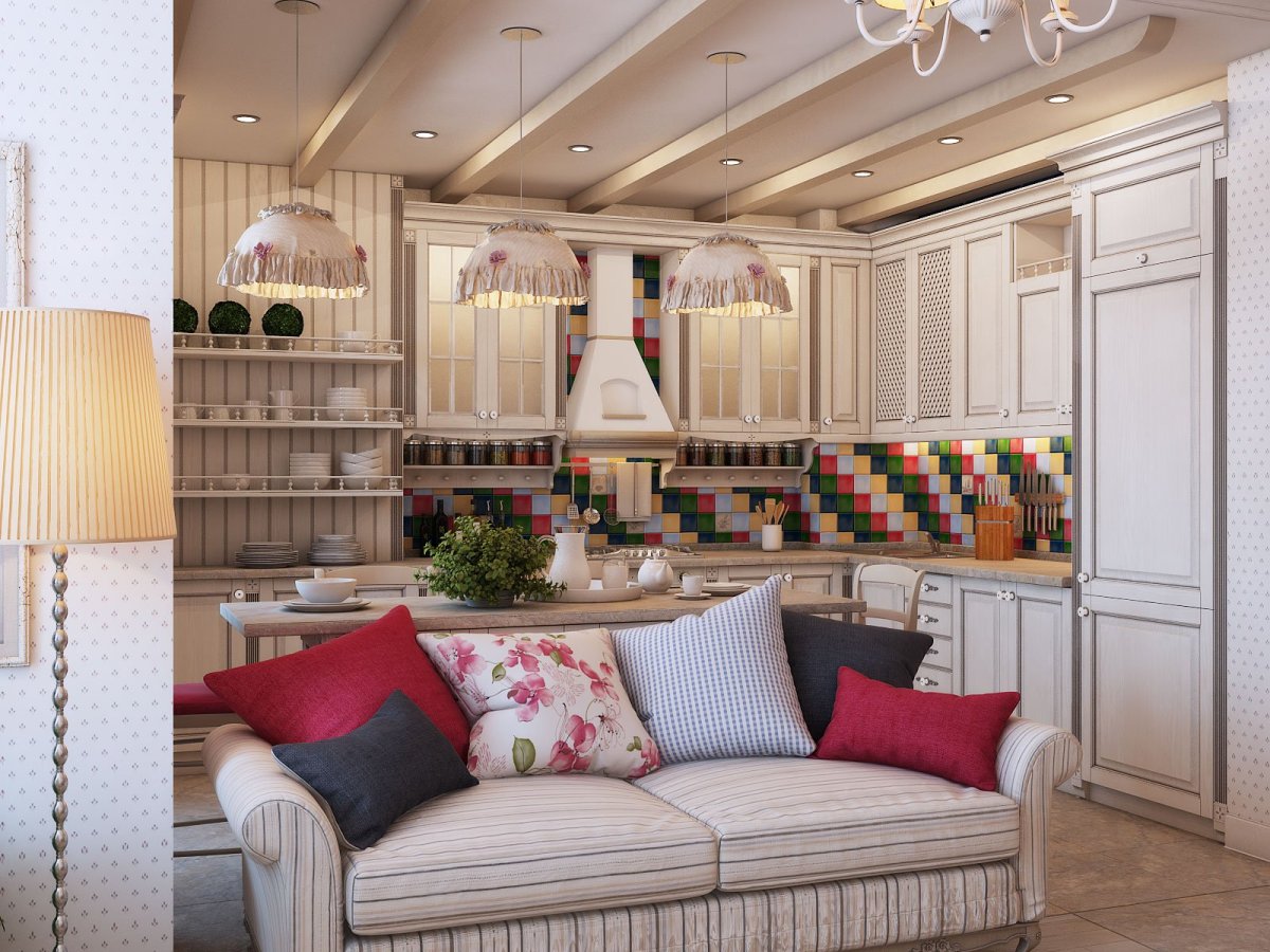 Кухня Прованс кухня гостиная Прованс