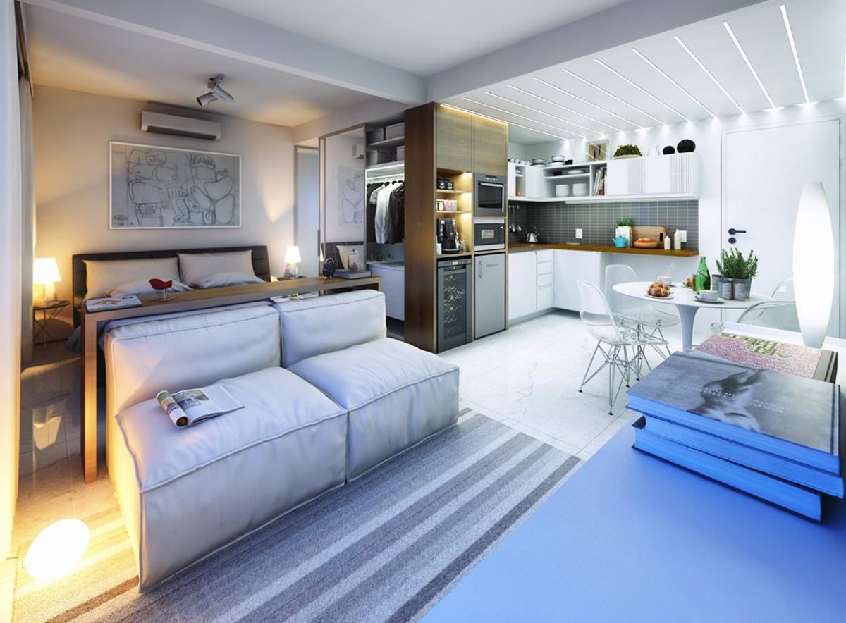 Дизайнерский проект однокомнатной квартиры