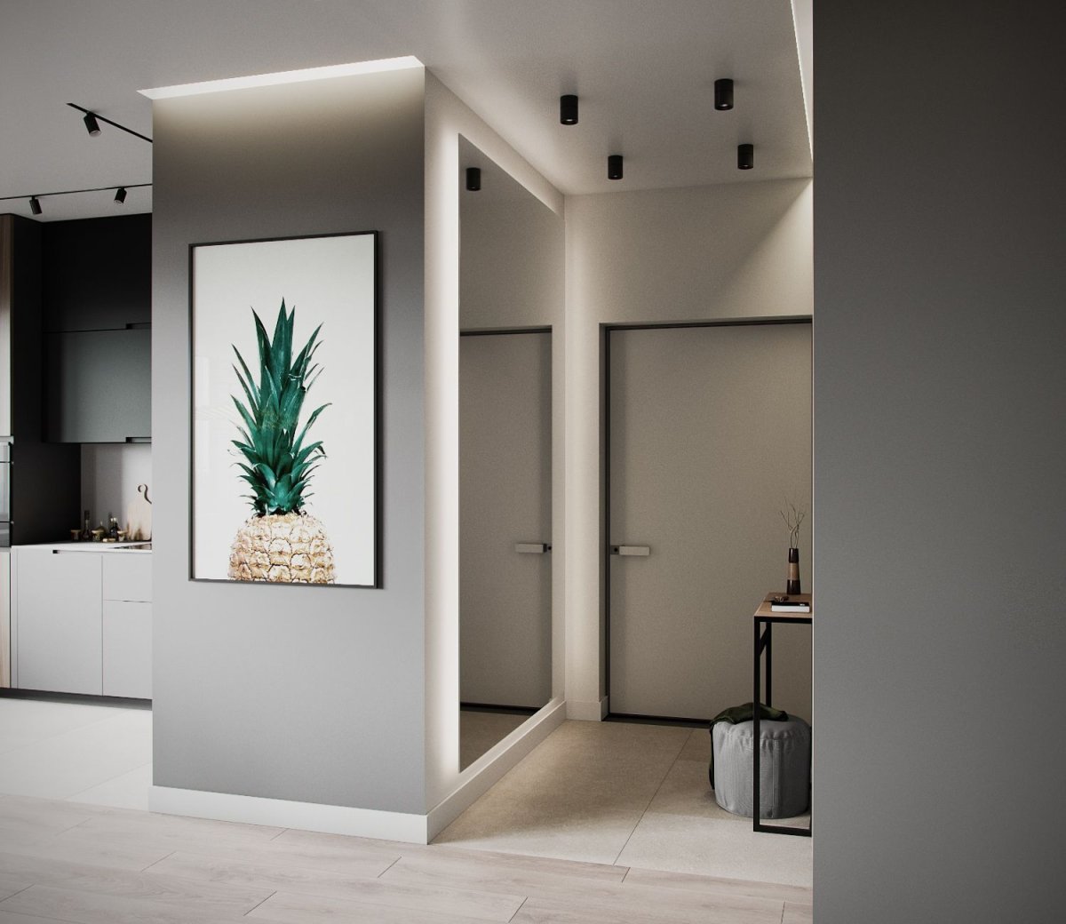 Кухня совмещенная с прихожей