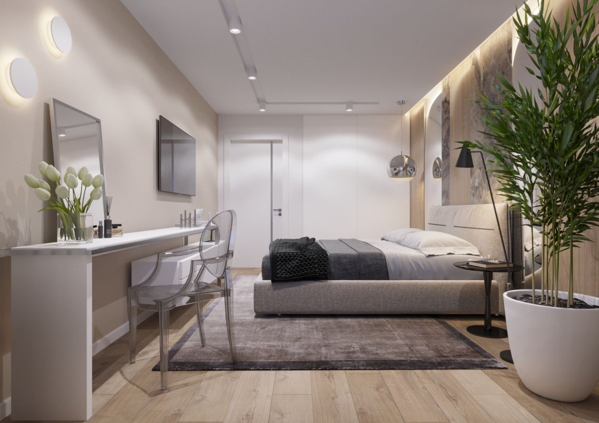 Современное освещение в спальне