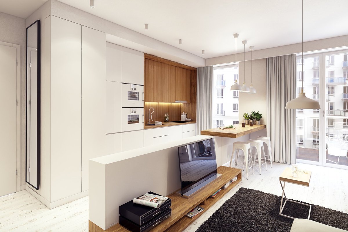 Кухня в студию 18 кв