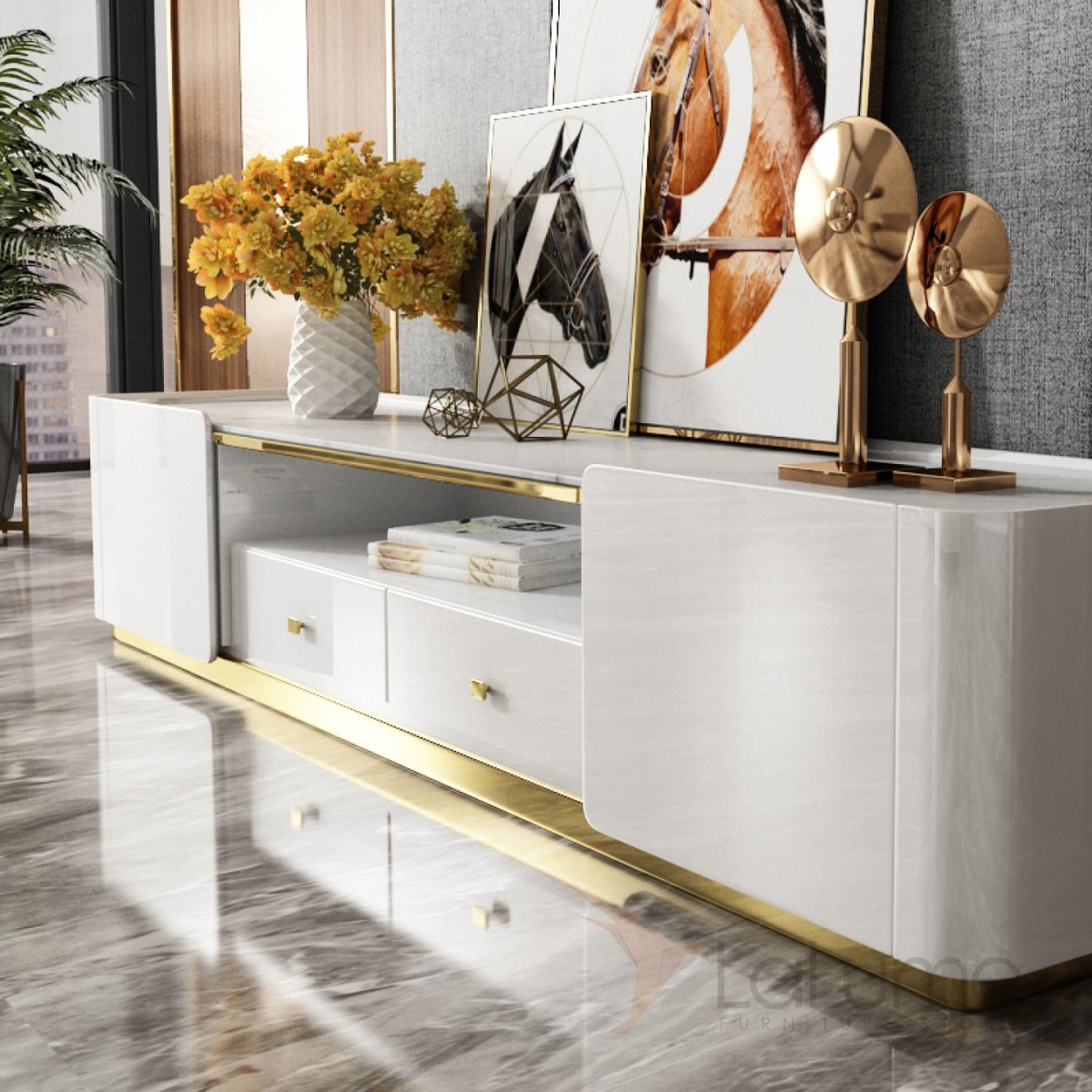 Дизайнерский комод под ТВ Lalume-tv00124