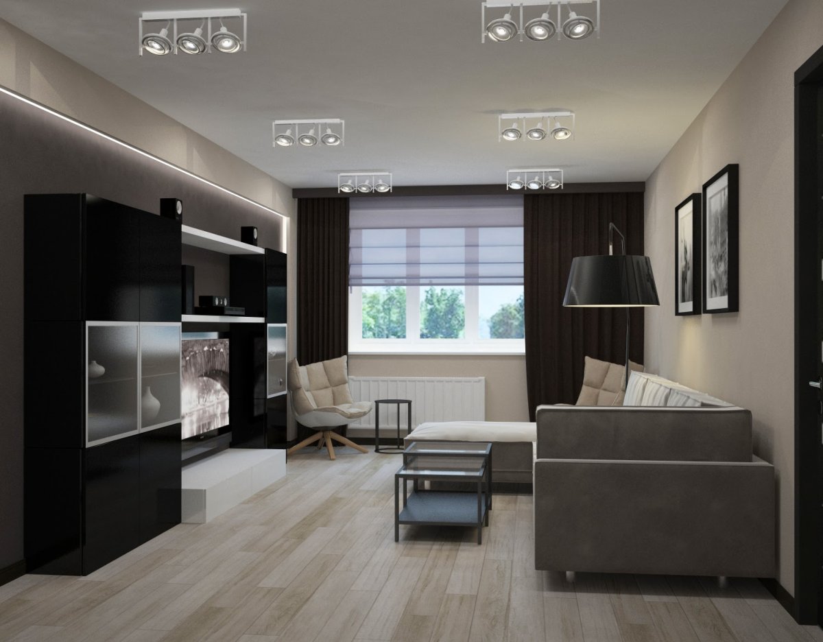 Зал в стиле Хай тек в квартире