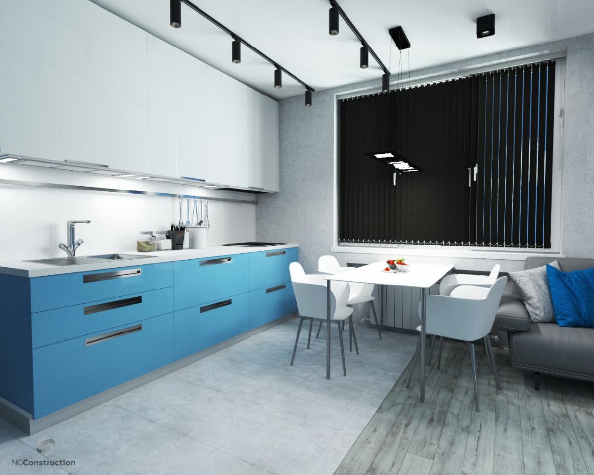 Квартира студия в стиле хайтек