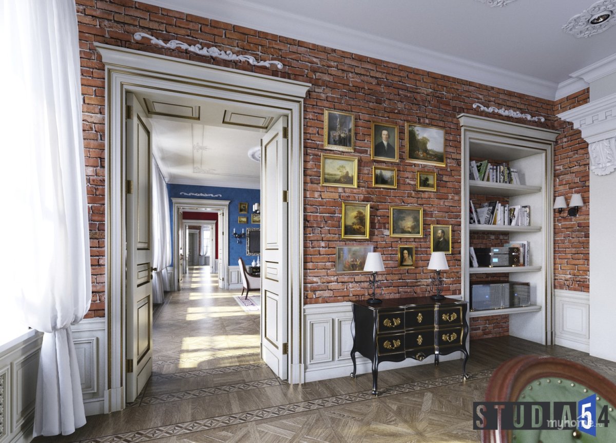 Венецианский стиль в интерьере библиотека