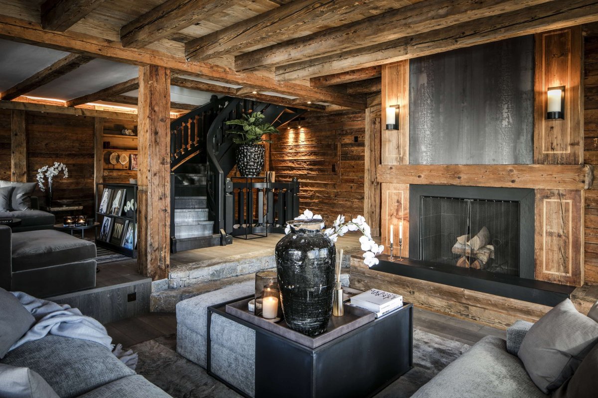 Гостиная в нордическом стиле Шале