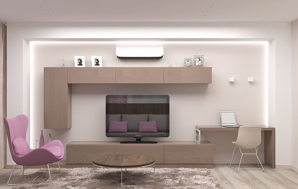 Стенка для гостиной с рабочим местом