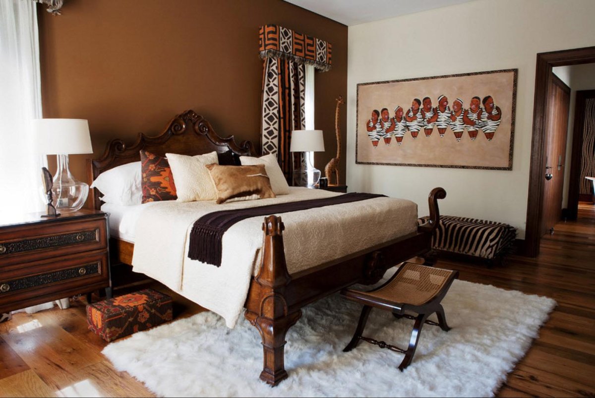 Спальня в стиле сафари Африка