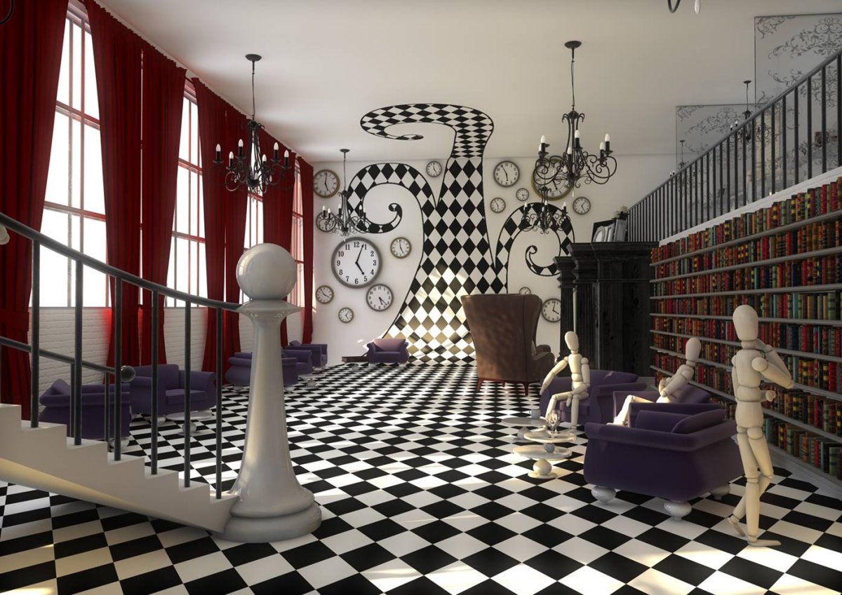 Алиса в Зазеркалье интерьер
