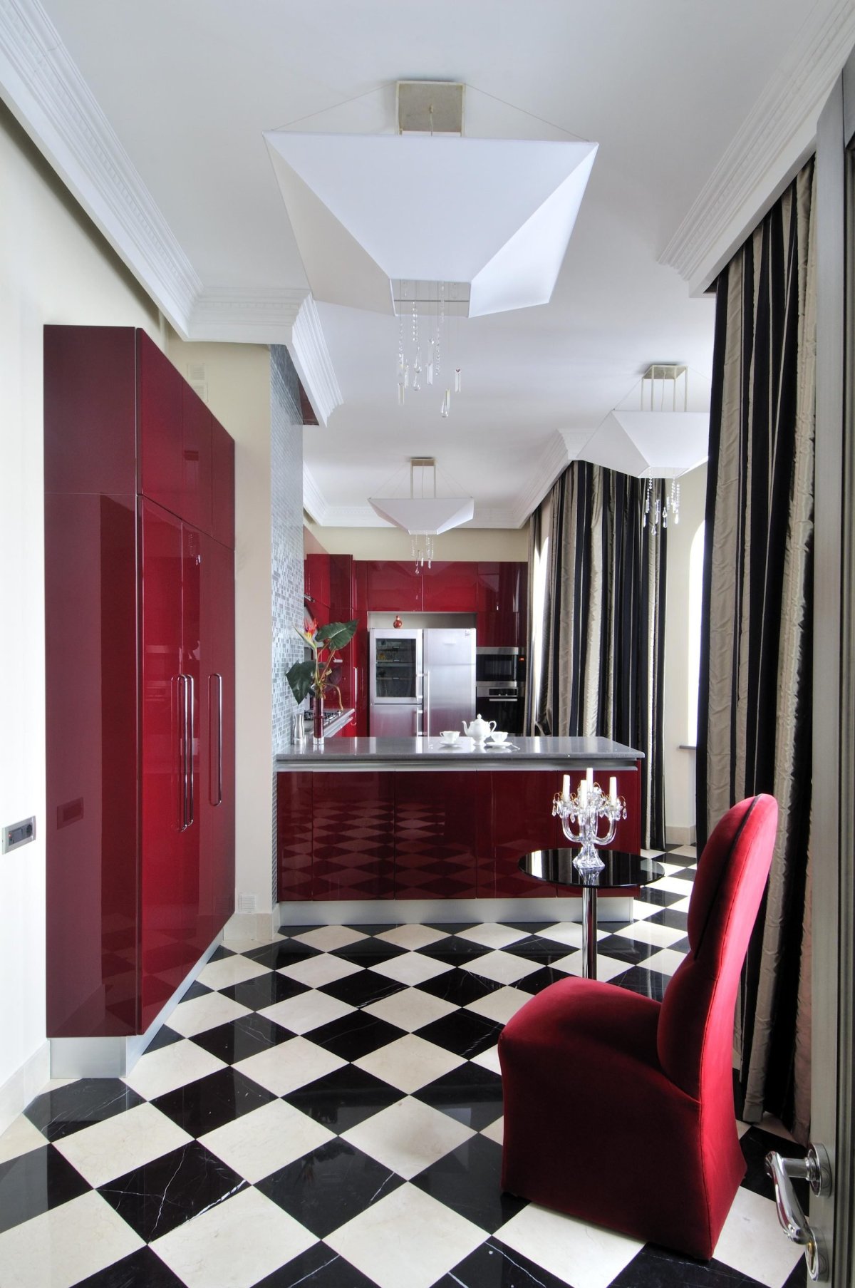 Интерьер в черно красных тонах
