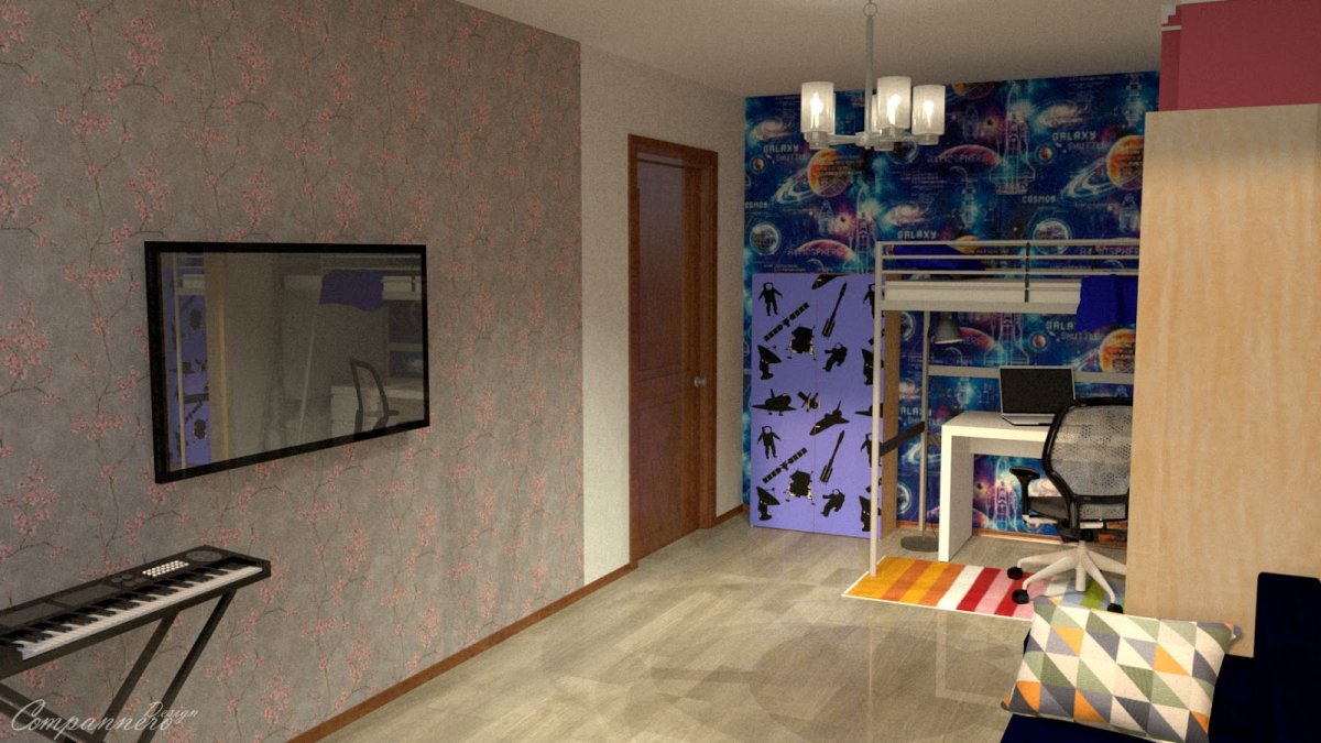 Зонирование спальни обоями