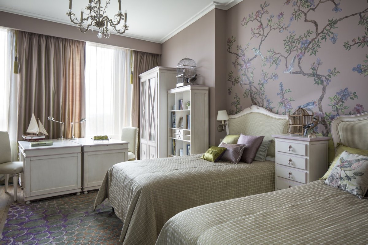 Зонирование комнаты шторами