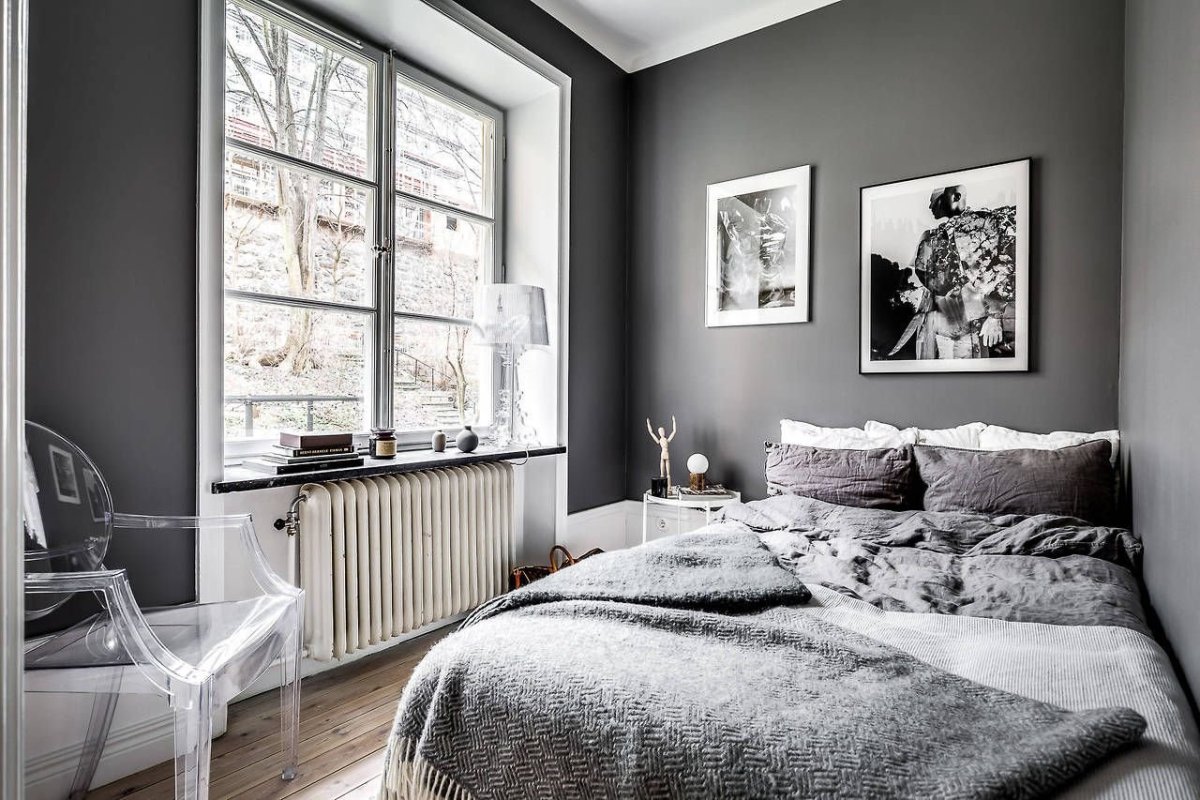 Комната подростка в сером цвете