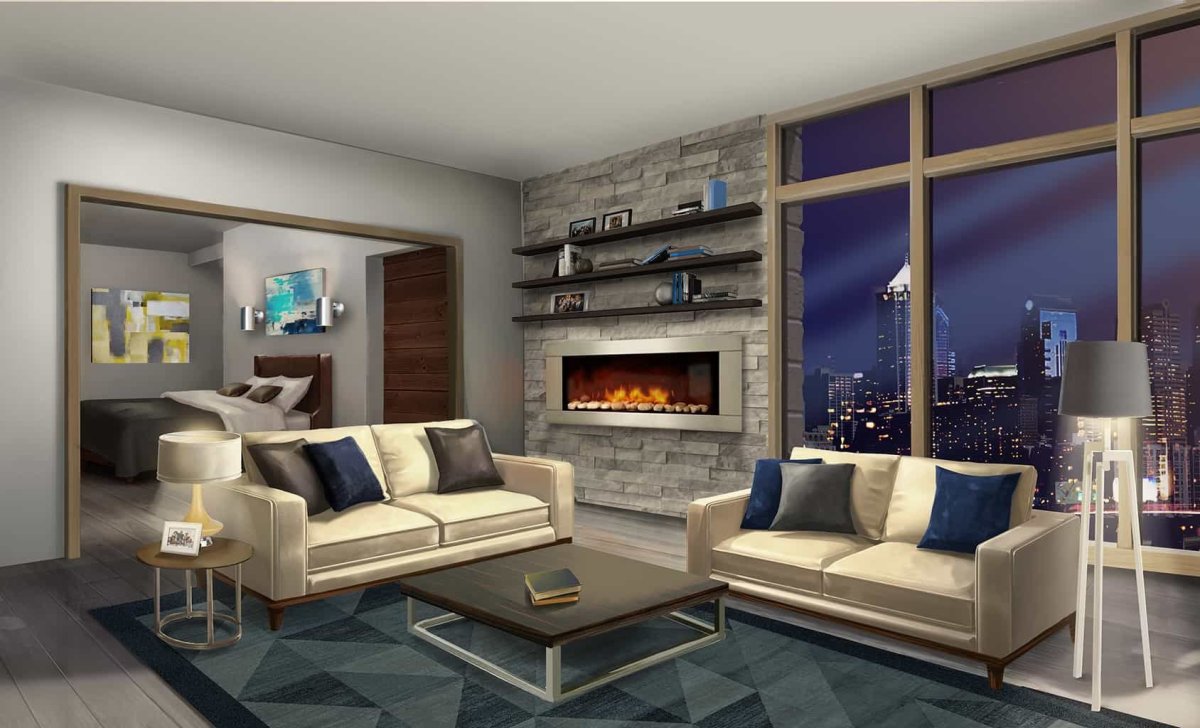 Аниме гостиная с диваном