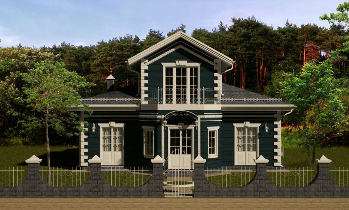 Русская усадьба дом с мезонином проект