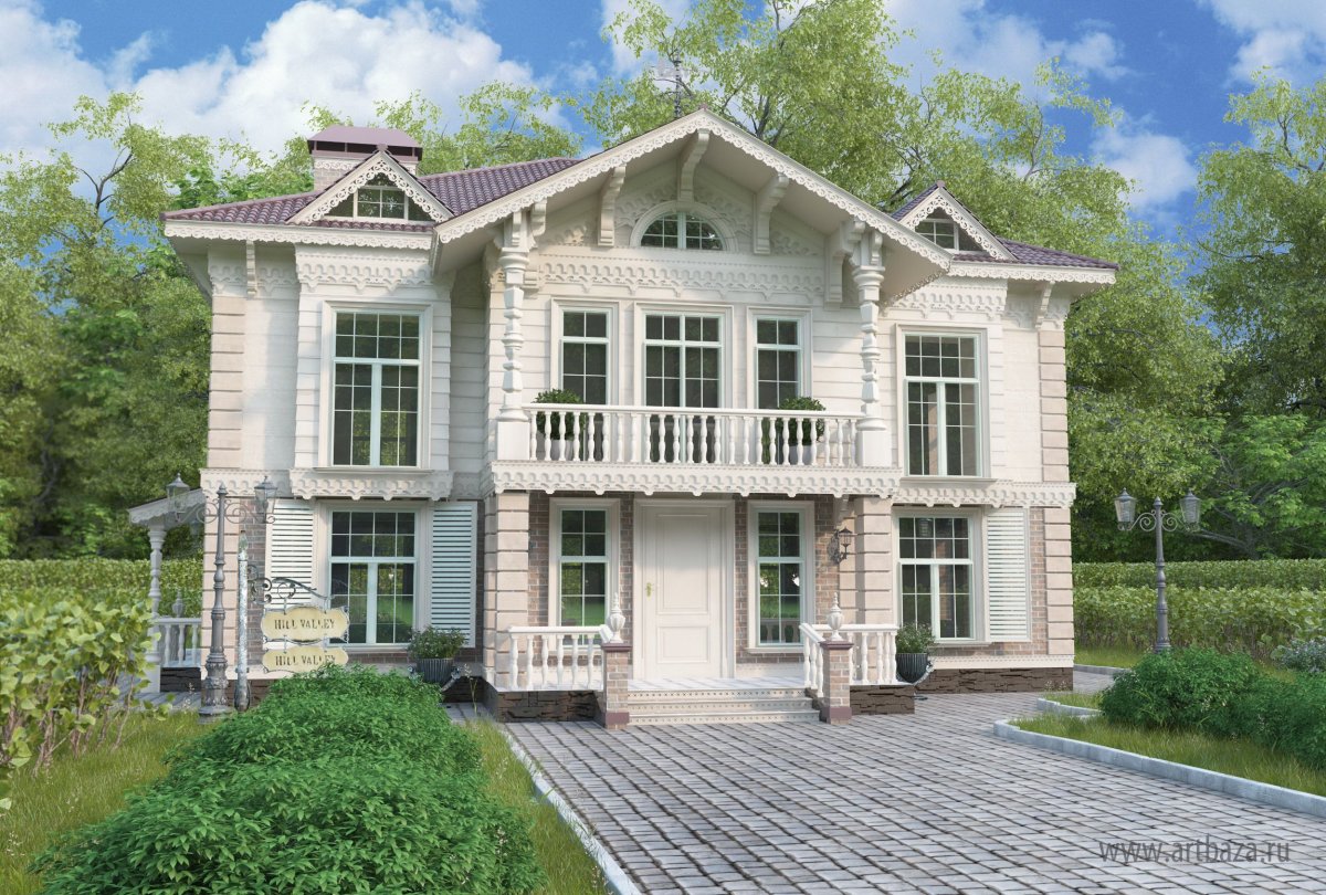 Коттедж в стиле русской усадьбы